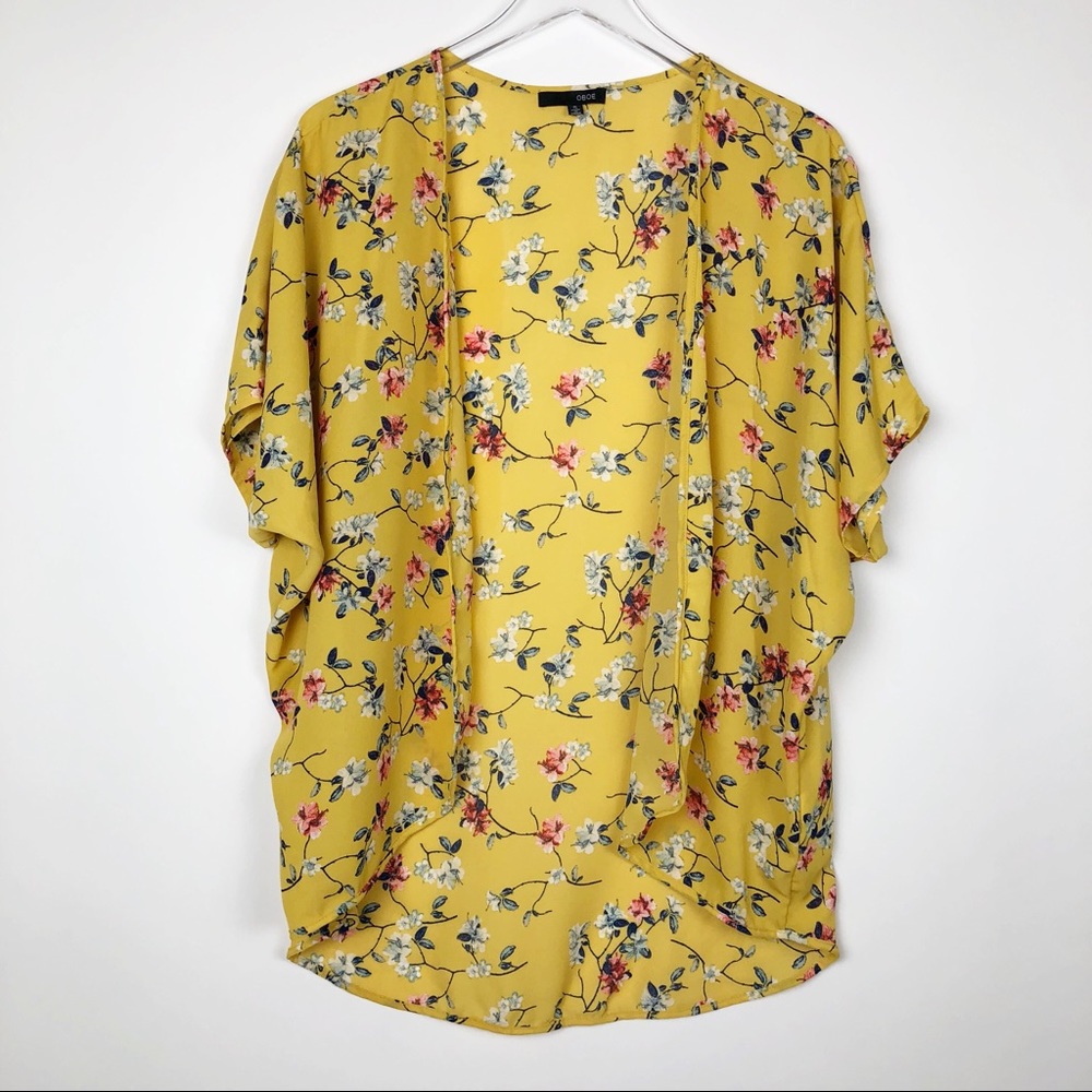 OBOE Floral Kimono in Mustard